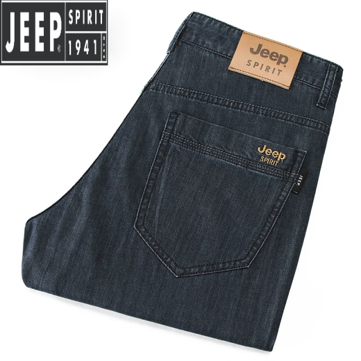 Jeep Spirit marca oficial ropa oficial para hombres Jeans Jeans Workwear de hombres para hombres al aire libre RESISTENTE ANTIA RIVINGLING Straight Spring y Autumn Battlefield Men 968 679 Azul grueso Estilo 29 Tamaño igual