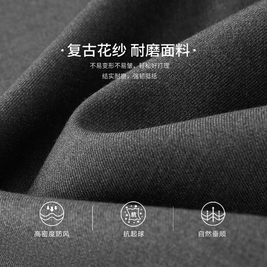 Shanshan Suit Men's Retro Floral Yarn Anti-Wrinkle Wear-Resistant Smooth Slim Business Professional Wear Groom and Best Man Wedding Dress Gray L 175/92A(48A) 175/82A(33)