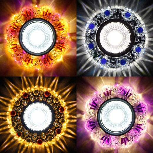 LED-Downlight, Strahler, Lochlicht, eingebettete dreifarbige Decke, ultradünne Deckenleuchte, Öffnung für Wohnzimmer, 6/7/8/9/17 cm, rosa Wassertropfen, einzelnes Licht (warmes Licht)