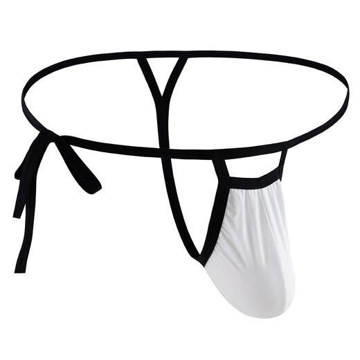 OLO men's thong belt side opening knotted rope ice silk soft comfortable sexy GAY strappy sexy underwear red one size