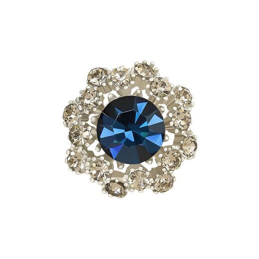 Idel retro imitation blue crystal anti-exposure buckle brooch Japanese fashion fixed clothing accessories neckline decoration birthday gift elegant blue corsage XZ0191