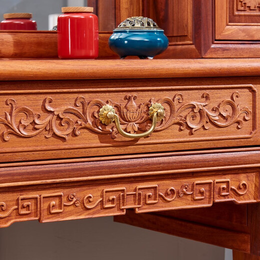 Andi mahogany furniture Burmese rosewood (scientific name: Big fruit rosewood) Chinese style all solid wood dressing table with makeup mirror makeup stool bedroom furniture small dressing table dressing table dressing table + makeup stool