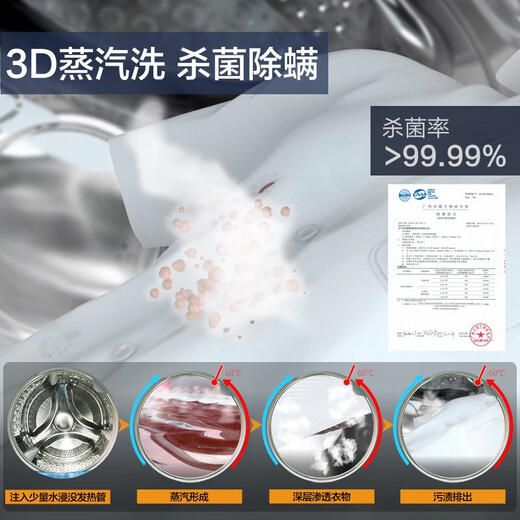 威力（WEILI）12公斤/10公斤洗烘一体/单洗滚筒洗衣机变频电机祛味空气洗蒸汽除菌 洗衣机全自动国家补贴 XQG120-1428DPHX【12公斤洗烘一体】