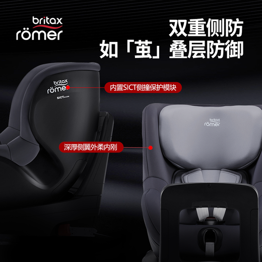 Britax Baby Child Safety Seat 0-4 Jahre alte 360 Grad rotierende Auto-Isofix Hartschnittstelle Doppelseitiger Fahrer plus I-Größe Starry Sky Grey-6 Winkel sowohl vorne als auch hinten