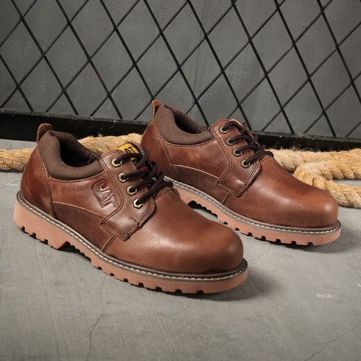 Caterpillar Caterpillar (CAT) self-operated official flagship store official website cat labor protection shoes steel toe cap anti-smash, puncture and waterproof workwear dark brown 35