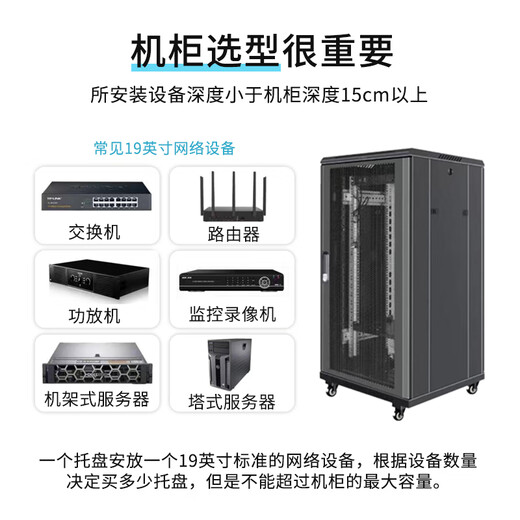 Meiliantu Dingfeng network cabinet 6U12u42U server wall cabinet weak current switch monitoring amplifier audio 1 meter cabinet 1.8 meters luxury 1800*600*800 black mesh door thickness overall 0.8 columns 1.5