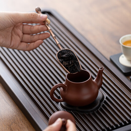 Yuan Tao Kiln Tea Tea Ceremony Accessories Tea Lotus Creative Braided Tea Spoon Tea Paddle Tea Spoon Alloy Kung Fu Tea Set Tea Ceremony Accessories Tea Appreciation Dustpan Tea Spoon - Gold