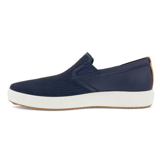 ECCO Herrenschuhe Leinwandschuhe im Freien Freizeitschuhe Single Schuhe Stoffschuh ein Fuß niedrig flacher Mund atmungsaktives Licht und stetig Frühlings- und Sommer Marine/Marine/Lion [Dunkelblau] 40