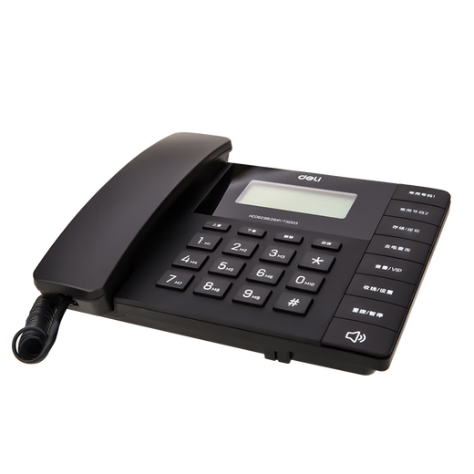 
Deli telephone landline office telephone fixed caller ID home office hotel front desk customer service stylish widescreen model (black) 13567