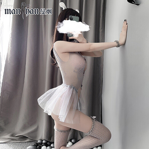 邹润安性感睡衣女极度诱惑露阴免脱jk制服情趣丝袜套装丁字裤变态露乳开 9756芭蕾舞蹈裙灰色均码