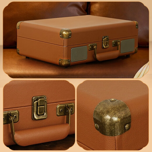 Fei Shuai vinyl record player Bluetooth audio phonograph record player retro all-in-one birthday gift annual meeting group purchase gift Valentine's Day gift home decoration March 8th Goddess Day Caramel Brown (using durable ruby stylus)