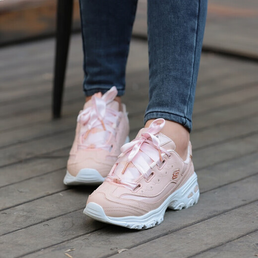 【7成新】斯凯奇SKECHERS  女子  D’LITES时尚绑带休闲运动鞋  休闲鞋  11976/LTPK  37码  US7