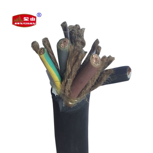 Jinshan YZ300/500V4*6+1*4 wire and cable national standard medium rubber sheathed wire 4+1 core multi-strand soft rubber sheathed cable black 100 meters/coil