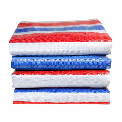 Yuanxing (YUANXING) color striped cloth three-color plastic cloth outdoor thickened rainproof cloth construction site moisture-proof awning cloth sun protection tarpaulin decoration thickened flower rain cloth 4 meters * 5 meters