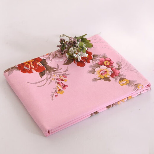 Porphyry oak old Shanghai cotton old coarse cloth sheets national old-fashioned mercerized nostalgic Shanghai printing thickened retro single piece Wealth and prosperity - pink 220x225cm - (for 1.5 meters bed)
