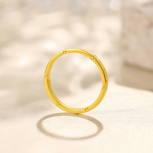 Saturday Fortune (ZLF) interlocking series 18K gold ring simple rose gold car flower versatile plain ring No. 13 red-(0.7-1.1g)