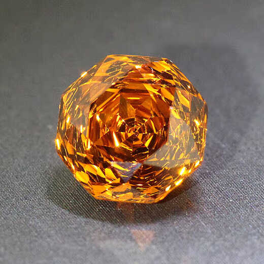 Libiaolian platinum Fanta stone high precision cut loose stone ring surface Rhodes rose cut ring pendant inlaid with jewelry orange gemstone rose cut (8X8mm/2 carats)