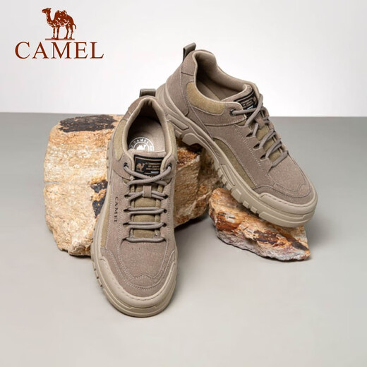 骆驼（CAMEL）登山鞋秋冬季新款男鞋加绒厚底休闲鞋徒步户外工装鞋 GE12237125沙色 38