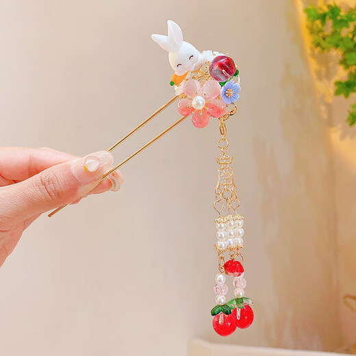 Qianbaolai children's hairpins, ancient style Hanfu hair accessories, girls' hairpins, Chinese-style hairpins for girls, tassels, ancient costume hairpins 10-Yilan