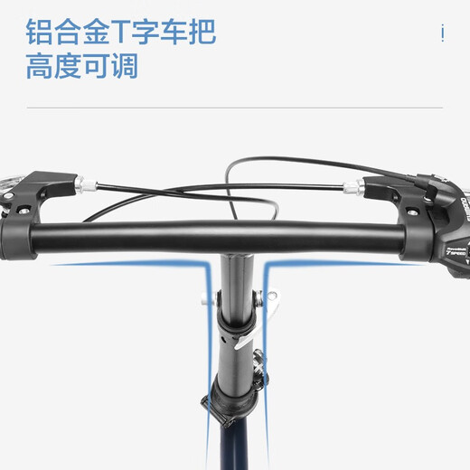 FOREVER Folding bike for men and women 20-inch ultra-light folding bike without installation and trunk portable small city bike 20-inch rear 7 speed starry sky black