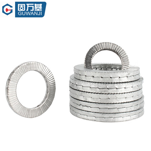 Guwanji 304 stainless steel double stack self-locking anti-loosening washer DIN25201 bite-type wedge-shaped toothed anti-slip locking washer M8 Dacromet (10 pieces) 65 manganese