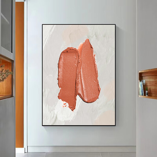 鲸派客厅装饰画单幅现代简约抽象笔触艺术画玄关走廊挂画大幅沙发壁画 753-1 40*60黑框/晶瓷画