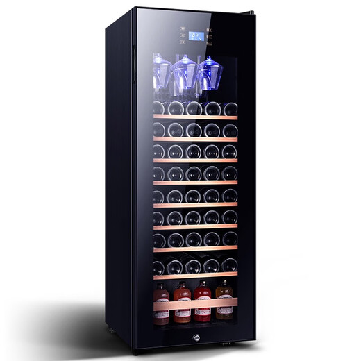 Zunbao BJ-158G red wine cabinet compressor wine cabinet constant temperature wine cabinet home living room small red wine cabinet refrigerated glass display tea preservation cabinet 1.3 meters hanging cup 158L ordinary door