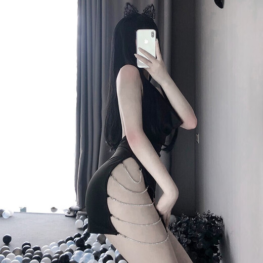 鲜橙性感睡衣女极度诱惑露阴免脱jk制服情趣丝袜套装丁字裤变态露乳开 9720白睡裙+丁字裤兔女郎后妈裙