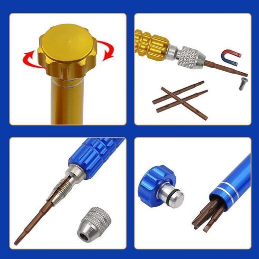 AseBlarm mobile phone watch glasses clock repair machine set five -in -one mini small screwdriver height hard batch head 5 -in -1 screw knife blue no Specifications