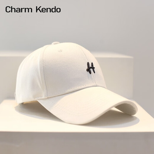 Charme Kendo Site Web officiel Baseball Chatme Femmes Coréen Style Tendy Men de baseball High Top Baseball Sun Sun Circonfert Men's Women's Hat Gift Boad Boîte beige blanc