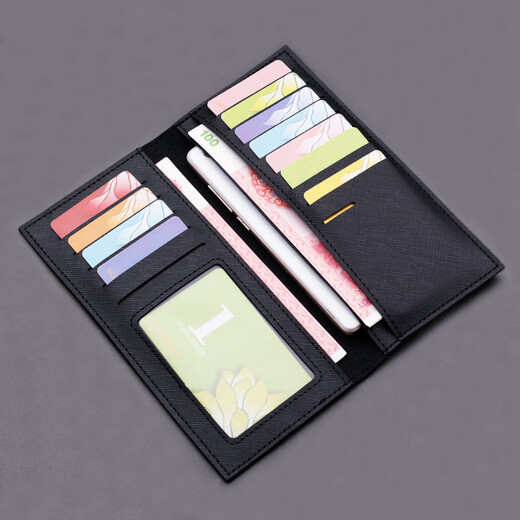 Shuguoer (Shu Guo er) () NOUVEAU portefeuille pour hommes style coréen long Cross Match à la mode Multi-carte simple portefeuille 3027 Long Black