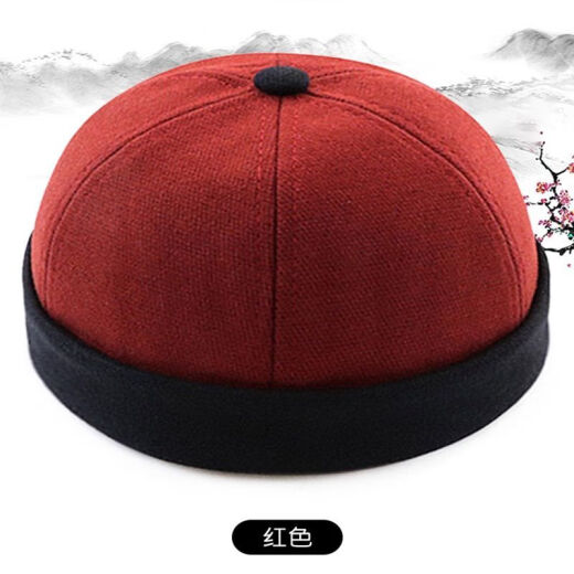 Fun Landlord Hat Men's Spring and Autumn Melon Skin Hat Men's Landlord Hat Women's Trendy Brand Middle-aged and Elderly Retro Hip-Hop Noble Flip-Flip Yuppie Hat Watermelon Hat 15831 Dark Blue Can Adjust (56-60CM)