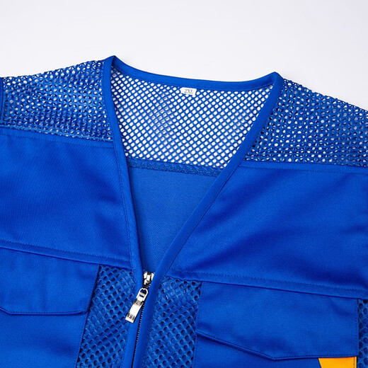 Qinqinjia summer vest work clothes multi-pocket breathable zipper labor protection vest outdoor reporter photography fishing vest men gray XL