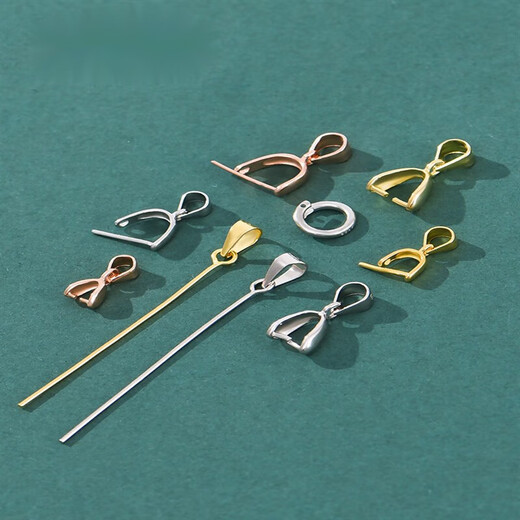 BOMP Old Phoenix Gold Store Model 18k color pendant buckle 925 clip buckle necklace DIY accessories buckle jade pendant buckle head buckle platinum gold long needle large size