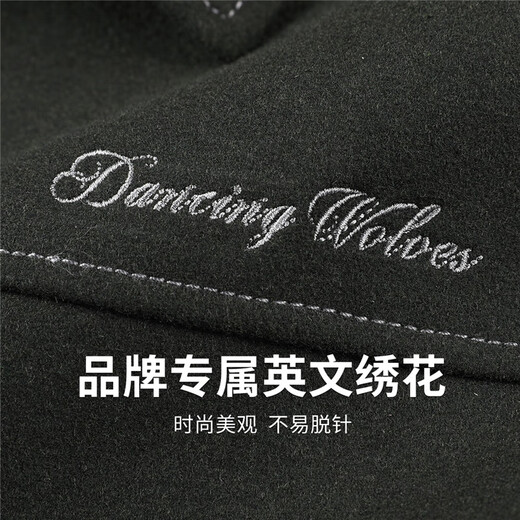 Dances with Wolves Down Liner Woolen Jacket Men's 2025 Autumn and Winter New Solid Color Warm Thickened Men's Jacket 1043 Dark Green 202 L (175)