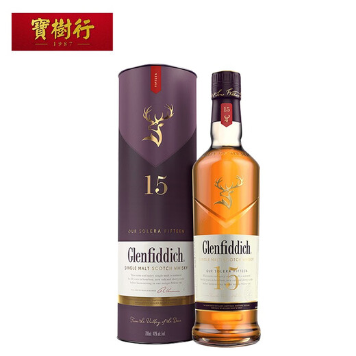 格兰菲迪（GLENFIDDICH）单一麦芽纯麦威士忌 原装进口洋酒 15年 格兰菲迪700ML