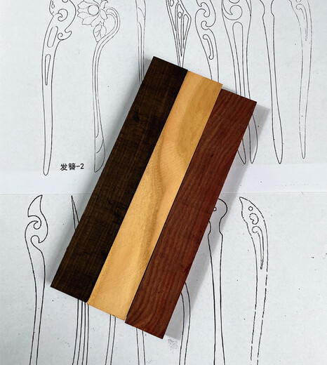 Qianbaolai peach wood hairpin diy wood mahogany small material hand-carved wood hairpin material red sandalwood black sandalwood green sandalwood material Argentine green sandalwood (scented) one