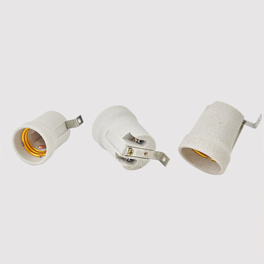 All-ceramic lamp holder with bracket base, thickened high-temperature resistant heating lamp accessories, special lamp mouth for bath heater bulb, C style seven-character lamp holder