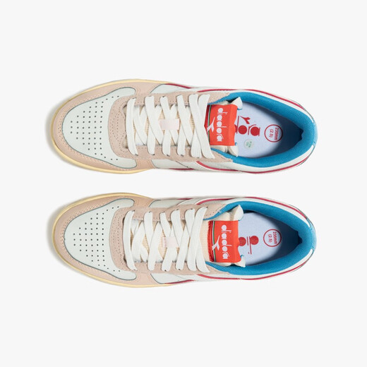 DIADORA DIADONA FEMMES DES CLASSES Classic Basketball Chaussures Stone Lavage vieilles baskets Rétro Chaussures Casual Chores Magic Blanc / Rose rose / C9866 37