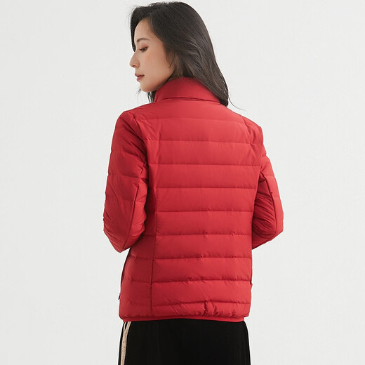 Yalu Lightweight Women's Short New Korean Style Duck Down Casual Thin Jacket Down Jacket AP Dark Red M/160