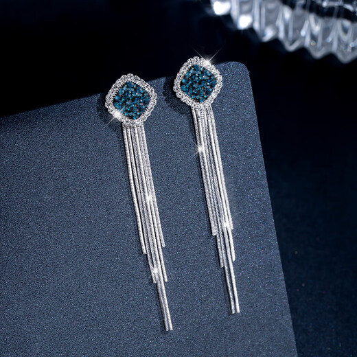 Qlady tassel silver earrings women's fashion long style 925 silver needle light luxury earrings birthday gift for girlfriend