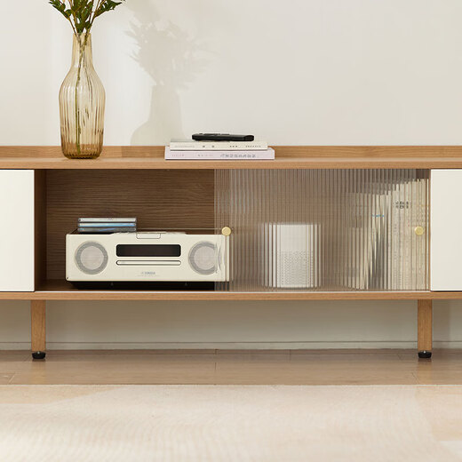Lin's Home Acrylic Log Style TV Cabinet Coffee Table Solid Wood Feet Floor Living Room Home AC2M TV Cabinet