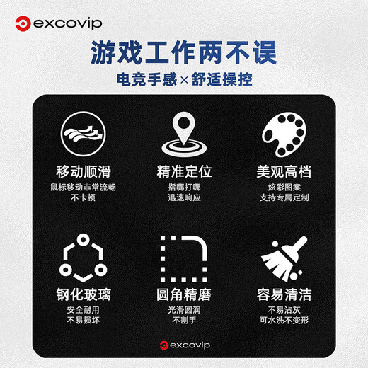 EXCO Маленький фотоэлектрический стеклянный коврик для мыши Киберспортивные игры Офисные принадлежности East Компьютерная периферия Самостоятельный лагерь для ноутбука FPS Гладкий Жесткий Прочный 0087