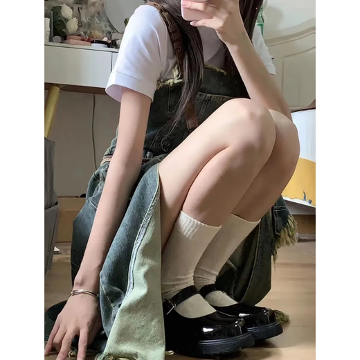 Yituya dress summer Korean style dress fur-edged denim strap skirt 2024 new design niche slit mid-length skirt strap skirt + top One size (remarkable number)