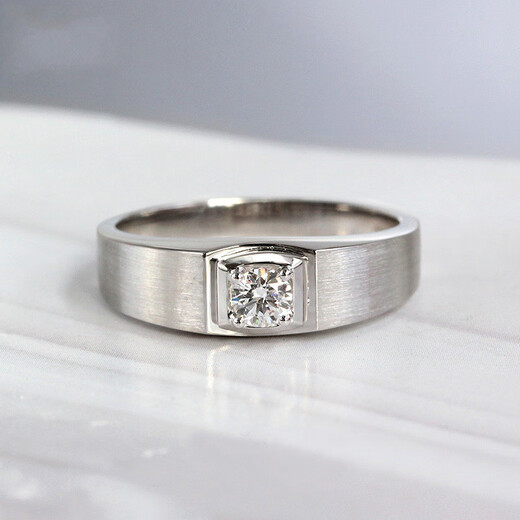 Star White K Gold Ring PT950 Platinum Diamond Ring Moissanite Diamond Ring Temperament Carat Business Men’s Wedding Ring Chinese Valentine’s Day 20 Points D Color Diamond-Simple Brushed-Platinum Men’s Ring Number 9-20 Rings Available for Consultation