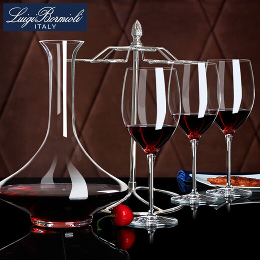 Luigi Pomioni imported crystal glass red wine glass decanter high-end household wine glass goblet wine jug wine set six 365ML + straight decanter