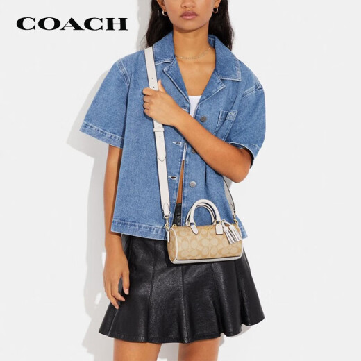 Coach (Coach) [618 Erster Kauf] Frauenbag Neues Produkt Lacey Series Klassische altmodische Tassel-Tag-Stifthalter-Tasche Crossbody CK689 Khaki White IMDQC