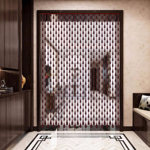 Meishuangjue peach wood gourd door curtain crystal bead curtain bedroom bathroom door opposite the aisle entrance partition curtain without holes 21 arc shapes 0.3-0.5 meters (width 0.6-0.9 meters)