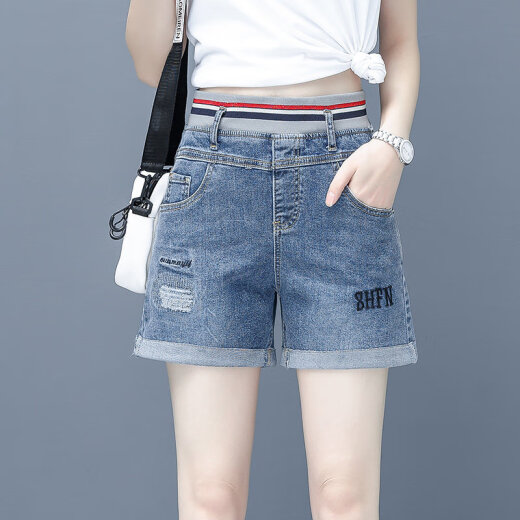 Yu Shiyi Shorts Women's Summer Quarter Curled Mom Denim Women's Pants Loose High Waist Slim New Style Thin Outerwear Pants 262 Please take a photo of the correct size