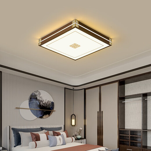 Recalling the past, new Chinese style living room LED ceiling lamp Chinese style bedroom lamp dining room modern simple Zen three-color Zen lamp 6187 round 50cm